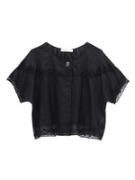 Bilitis dix-sept ans リネンレース切り替えブラウス