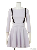 サスペンダー付きコンビワンピース