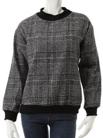 【CEDNIE】ハイネックグレンチェックトップス