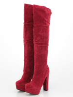 フェイクスエードニーハイブーツ