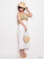 ラメドットフラワー3wayトップス