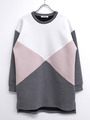 配色ボンディングスウェットワンピース