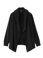 裏毛フーデッドカーディガン