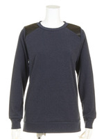 フェイクレザー切り替えプルオーバー