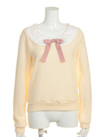 丸襟リボンプルオーバー