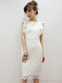 刺繍レースペンシルドレス