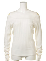 長袖リブオフショルカット