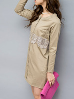 springウエストレースワンピ