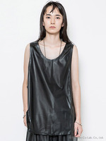 【IKUMI】FAKE LEATHER TANK TOP