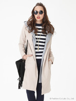 フード付きロングチェスターコート