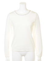 レーヨンアクリルストレッチ12Gシアービジュー袖シフォンP/O