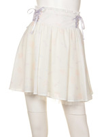 総柄レースアップフレアスカート