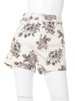 サテンハナガラプリントハイウエストショー