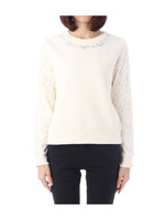 起毛レース&ビジュ裏毛カットソー