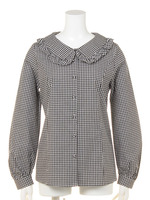 Check　Frill　Blouse