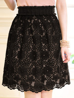 オーガンジーフラワー刺繍スカート