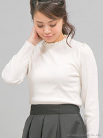 フリル衿長袖Tシャツ