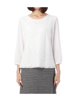 レース重ねカットソー