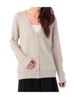 Vネックローゲージニットカーディガン