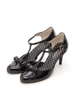 【vanitybeauty】【柔らかSoftInsole】Tストラップリボンパンプス