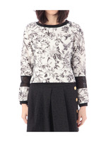 花柄メッシュプルオーバー