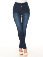 デニムハイウエストスキニーパンツ