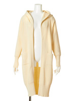 フード付きロングカーディガン