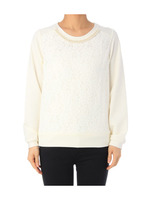 衿パールビーズ切り替えプルオーバー