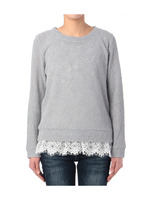 畦編みニット+裾レースタンクトップセット