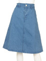【F&A】ローズ釦デニムAラインスカート