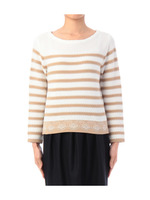 ボーダーローゲージニットプルオーバー