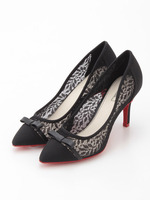 レースマテリアルリボンパンプス