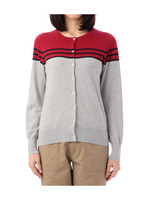 配色ボーダーニットカーディガン