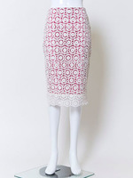 【BONICA　dot　GARDEN】レース被せギンガムタイトSK