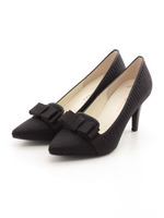 【vanitybeauty】【柔らかSoft Insole】ポインテッドオペラリボンパンプス