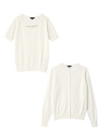 クリアビジューニット+カーディガン