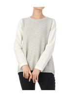 スリーブ切り替え杢調ニット