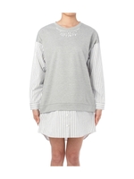 ポンチ×布帛テールワンピース