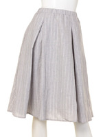 【mystic】ラメストライプタックフレアスカート