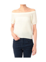 2WAYオフショルダーニットプルオーバー/ホワイト(003)