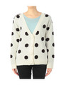 BIGドットVネックニットカーディガン/ホワイト(704)