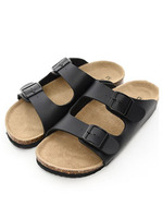 CHICMUSEシックミューズペタンコ楽ちんフッドベッドサンダル/コルクブラック