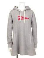 FLAG SWEAT FLARED DRESS/ASH