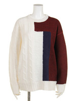 MIXBLOCKknitTOP/レッド