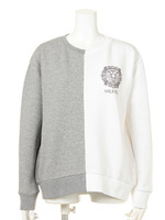 SWEAT CREW TOP HALF&HALF/ASH