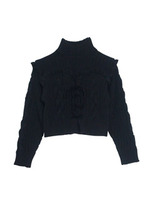 Velvet　ribbon　knit　tops/black