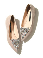 [L.B CANDY STOCK]ビジュー付フラットシューズ/BRW