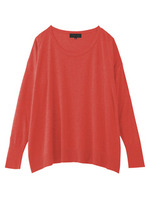 [L]イレギュラーヘムニットチュニック/レッド(062)