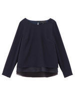 [L]オーガンジーヘムブラウス/アイボリー(004)