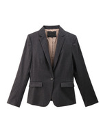 [L]チョークラインストライプテーラードジャケット/チャコールグレー(314)